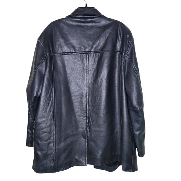 *SOLD* Brandini le collezioni Men's Black Leather Coat Size Large - Picture 8 of 11